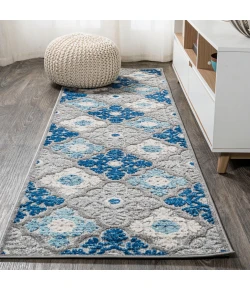 Jonathany Amalfi Coast AMC105B Light Gray/Blue Area Rug 2 ft. 3 in. X 10 ft. Runner