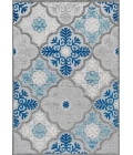 Cassis Ornate Ogee Trellis High-Low Light Gray/Blue 8 ft. x 10 ft. Indoor/Outdoor Area Rug