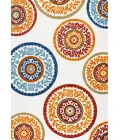 Circus Medallion High-Low Red/Blue 8 ft. x 10 ft. Indoor/Outdoor Area Rug
