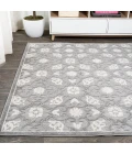 Gallia Tile Trellis High-Low Light Gray/Ivory 5 ft. x 8 ft. Indoor/Outdoor Area Rug