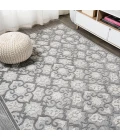 Gallia Tile Trellis High-Low Light Gray/Ivory 5 ft. x 8 ft. Indoor/Outdoor Area Rug