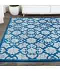 Gallia Tile Trellis High-Low Light Gray/Blue 8 ft. x 10 ft. Indoor/Outdoor Area Rug