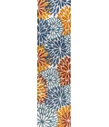 Crisantemo Floral High-Low Orange/Blue/Cream 2 ft. x 8 ft. Indoor/Outdoor Runner Rug