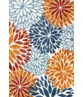 Crisantemo Floral Orange/Blue/Cream 5 ft. x 8 ft. Indoor/Outdoor Area Rug