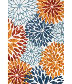 Jonathany Amalfi Coast AMC108A Orange/Blue/Cream Area Rug 3 ft. X 5 ft. Rectangle