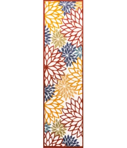 Jonathany Amalfi Coast AMC109B Cream/Red/Blue Area Rug 2 ft. 3 in. X 8 ft. Runner