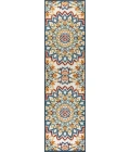 Flora Abstract Bold Mandala High-Low Red/Blue/Yellow 2 ft. x 8 ft. Indoor/Outdoor Runner Rug