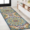 Jonathany Amalfi Coast AMC112A Red/Blue/Yellow Area Rug 2 ft. 3 in. X 8 ft. Runner