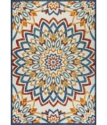 Flora Abstract Bold Mandala High-Low Red/Blue/Yellow 3 ft. x 5 ft. Indoor/Outdoor Area Rug