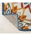 Flora Abstract Bold Mandala High-Low Red/Blue/Yellow 2 ft. x 8 ft. Indoor/Outdoor Runner Rug