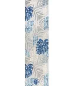 Jonathany Amalfi Coast AMC113A Light Gray/Navy Area Rug 2 ft. 3 in. X 8 ft. Runner