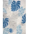 Monstera Tropical Leaf High-Low Light Gray/Navy 8 ft. x 10 ft. Indoor/Outdoor Area Rug