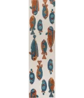 Algarve Modern Fish High-Low Navy/Orange/Cream 2 ft. x 8 ft. Indoor/Outdoor Runner Rug