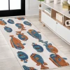 Jonathany Amalfi Coast AMC114A Navy/Orange/Cream Area Rug 2 ft. 3 in. X 8 ft. Runner