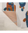 Algarve Modern Fish High-Low Navy/Orange/Cream 2 ft. x 8 ft. Indoor/Outdoor Runner Rug