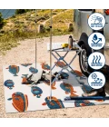 Algarve Modern Fish High-Low Navy/Orange/Cream 2 ft. x 8 ft. Indoor/Outdoor Runner Rug