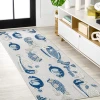 Jonathany Amalfi Coast AMC114B Gray/Navy Area Rug 2 ft. 3 in. X 8 ft. Runner