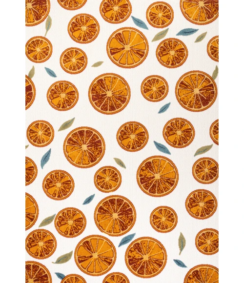 Aranciata Citrus Slice High-Low Orange/Cream 8 ft. x 10 ft. Indoor/Outdoor Area Rug