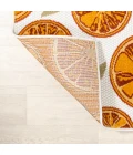 Aranciata Citrus Slice High-Low Orange/Cream 2 ft. x 8 ft. Indoor/Outdoor Runner Rug