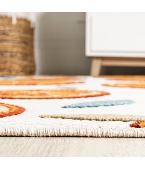 Aranciata Citrus Slice High-Low Orange/Cream 2 ft. x 8 ft. Indoor/Outdoor Runner Rug
