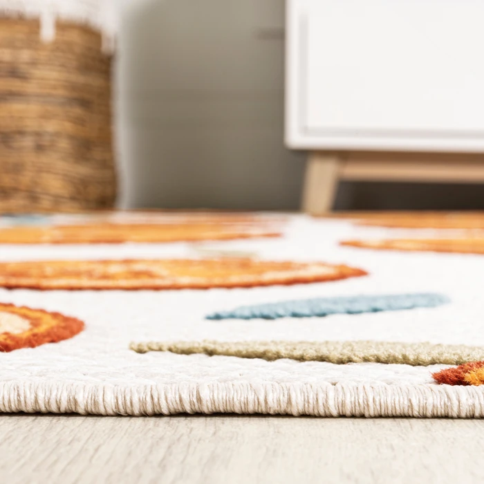 Aranciata Citrus Slice High-Low Orange/Cream 2 ft. x 8 ft. Indoor/Outdoor Runner Rug