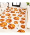 Aranciata Citrus Slice High-Low Orange/Cream 8 ft. x 10 ft. Indoor/Outdoor Area Rug