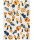 Ananas Bold Pineapple High-Low Orange/Navy 8 ft. x 10 ft. Indoor/Outdoor Area Rug