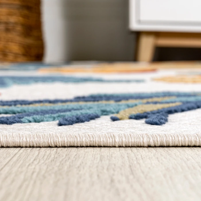 Ananas Bold Pineapple High-Low Orange/Navy 2 ft. x 8 ft. Indoor/Outdoor Runner Rug