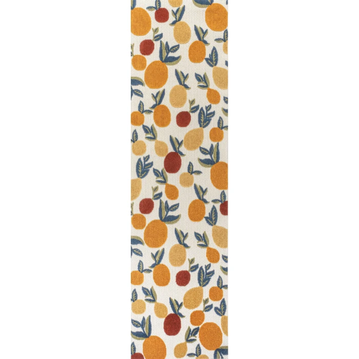 Limone Bold Lemon High-Low Orange/Beige/Cream 2 ft. x 8 ft. Indoor/Outdoor Runner Rug