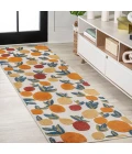 Limone Bold Lemon High-Low Orange/Beige/Cream 2 ft. x 8 ft. Indoor/Outdoor Runner Rug