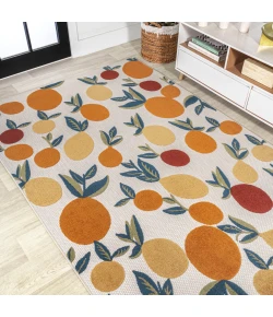 Jonathany Amalfi Coast AMC118A Orange/Beige/Cream Area Rug 5 ft. 3 in. X 7 ft. 7 in. Rectangle