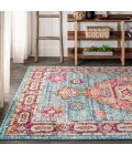 Bohemian FLAIR Boho Vintage Medallion Blue/Red 3 ft. x 5 ft. Area Rug