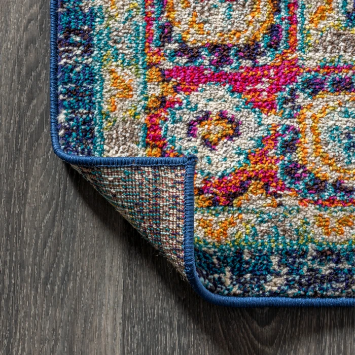 Bohemian FLAIR Boho Vintage Medallion Navy/Red 5 ft. x 8 ft. Area Rug