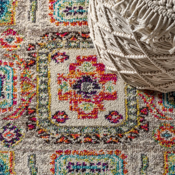 Bohemian FLAIR Boho Vintage Medallion Navy/Red 5 ft. x 8 ft. Area Rug