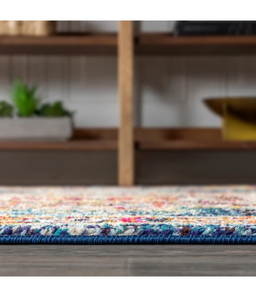 Bohemian FLAIR Boho Vintage Medallion Navy/Red 4 ft. x 6 ft. Area Rug