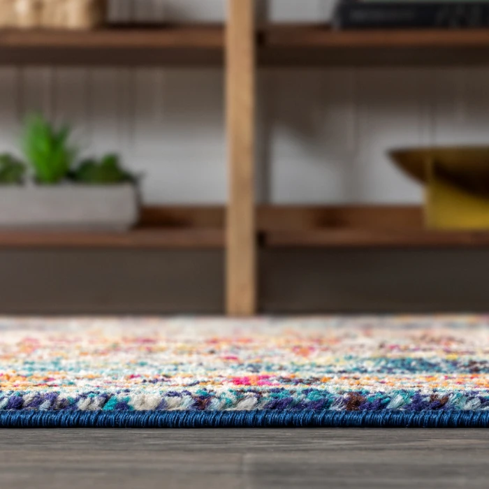 Bohemian FLAIR Boho Vintage Medallion Navy/Red 5 ft. x 8 ft. Area Rug