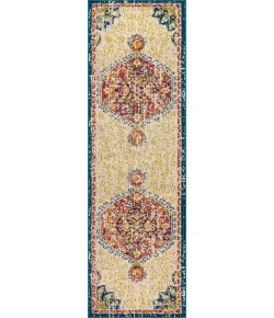Jonathany Bohemian Flair BMF101A Cream/Orange Area Rug 2 ft. 3 in. X 8 ft. Runner