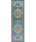 Bohemian FLAIR Boho Vintage Medallion Blue/Yellow 2 ft. x 8 ft. Runner Rug