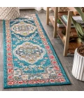 Bohemian FLAIR Boho Vintage Medallion Blue/Yellow 2 ft. x 8 ft. Runner Rug