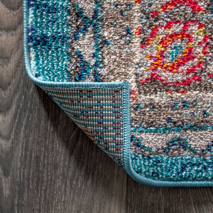 Bohemian FLAIR Boho Vintage Medallion Blue/Yellow 3 ft. x 5 ft. Area Rug