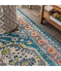 Bohemian FLAIR Boho Vintage Medallion Blue/Yellow 8 ft. x 10 ft. Area Rug