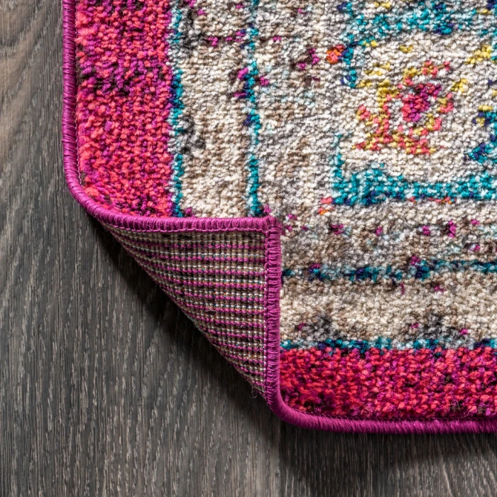 Bohemian FLAIR Boho Vintage Medallion Pink/Ivory 4 ft. x 6 ft. Area Rug
