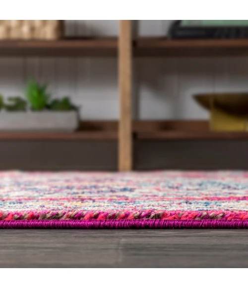 Bohemian FLAIR Boho Vintage Medallion Pink/Ivory 8 ft. x 10 ft. Area Rug