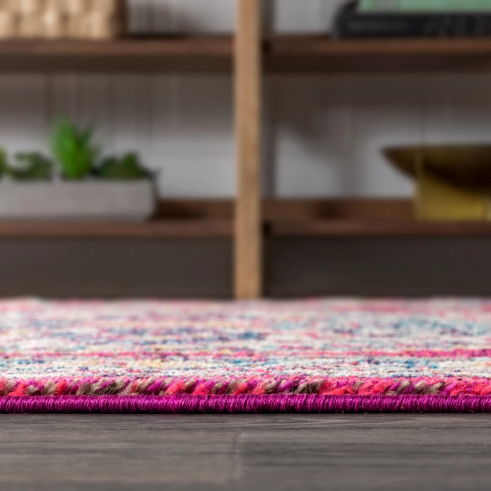 Bohemian FLAIR Boho Vintage Medallion Pink/Ivory 4 ft. x 6 ft. Area Rug