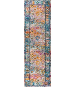 Jonathany Bohemian Flair BMF103A Cream/Navy Area Rug 2 ft. 3 in. X 8 ft. Runner