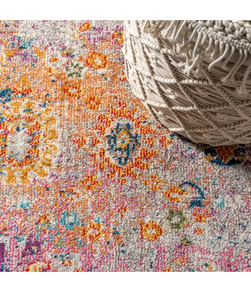 Bohemian FLAIR Boho Vintage Medallion Cream/Navy 8 ft. x 10 ft. Area Rug