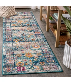 Jonathany Bohemian Flair BMF103B Navy/Cream Area Rug 2 ft. 3 in. X 8 ft. Runner