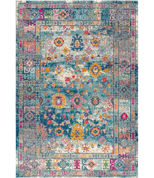Bohemian FLAIR Boho Vintage Medallion Navy/Cream 4 ft. x 6 ft. Area Rug