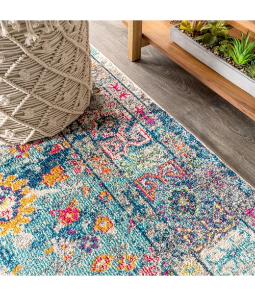 Bohemian FLAIR Boho Vintage Medallion Navy/Cream 4 ft. x 6 ft. Area Rug