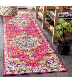 Jonathany Bohemian Flair BMF104A Pink/Cream Area Rug 2 ft. 3 in. X 8 ft. Runner